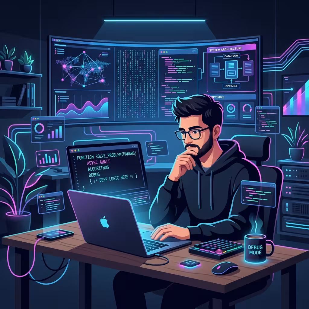 Software engineer solving coding problems